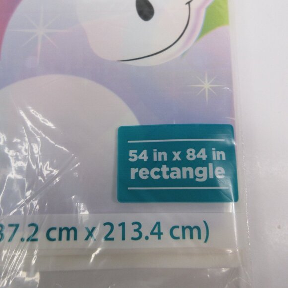 Unicorn Plastic Table Cover Disposable Birthday Party Supplies 54"x84" White New - Picture 4 of 5